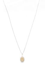 Ασημένιο επιπλατινωμένο κολιέ με χρυσή λεπτομέρεια (code BEN351/C)