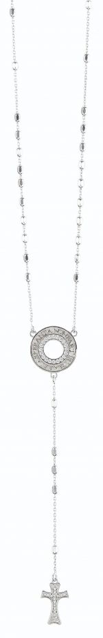Platinum plated silver rosary 