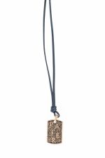 PATER necklace in 925° gold-plated silver with blue cord (AGI328-C BL)