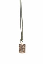 Collana PATER in argento 925° placcato oro con cordone verde (AGI328-C VE)