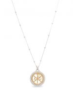 Platinum plated silver Necklace ICONA with gold elements.(AGI341/C-O)