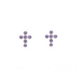 Platinum plated silver 925º cross earrings (AGI364/O-VI)