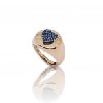 Rose gold plated silver  925° heart ring (code FC001108)
