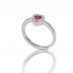 Platinum  plated silver  925° heart ring(code FC002813)