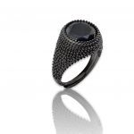 Black platinum plated silver  925° ring (code FC003929)