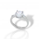 Silver single synthetic stone ring 925°  (code FC004860)