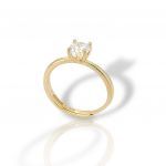 Gold plated silver single stone ring 925° (code FC007370)
