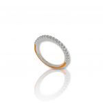 Anello in argento 925° rodiato e smalto arancione (code FC002642)