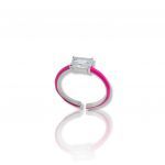 Anello in argento 925° rodiato e smalto rosa (code FC002663)