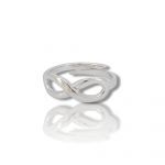 Platinum plated silver 925 ring with the infinity symbol (code S245775)