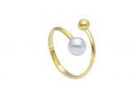 Gold plated silver 925 ring with a pearl (code S256348)