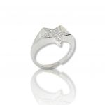 Platinum plated silver  925° star ring (code FC003010)