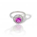 Platinum plated silver  925° ring (code FCM2740)