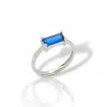 Platinum plated silver  925°  ring (code GEM18483)