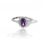 Platinum plated silver  925° ring (code GEM18598)