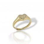 Anello a forma di cuore in argento 925 placcato oro. (code GEM18984)