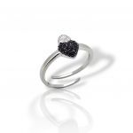 Silver 925 ring with black zircons. (GEM5255)