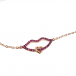 Rose gold plated silver 925º lips bracelet (codeFC1977)
