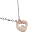 Patinum plated silver 925° heart necklace with zircon codeFC001701