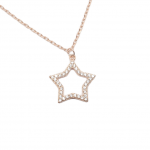 Rose gold plated silver 925° star  necklace with zircon codeFC001100