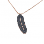 Rose gold plated silver 925° wing necklace with black zircon codeFC003371