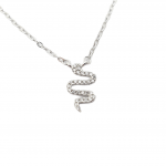 Platinum plated silver 925º snake necklace  with zircon codeFC004097