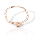 Βραχιόλι 925º με πλέξη κορδόνι σε ροζ επιχρύσωση ( code FC005098 ) 