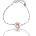 Platinum plated silver 925º bracelet with synthetic madeira citrine(code FC007883)