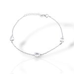 Ασημένιο βραχιόλι από επιπλατινωμένο ασήμι 925º με συνθετικές πέτρες (code FC010894)