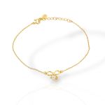 Επιχρυσωμένο βραχιόλι με ζιργκόν και φινετσάτο φιογκάκι (code FC011991) 