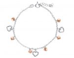 Platinum plated silver 925° bracelet with rose gold plated details (code S233528)