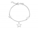 Platinum plated silver 925° bracelet with stars   (code S233540)