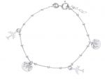  Platinum plated silver 925° bracelet with airplanes & hydrogen (code S233672)