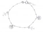  Platinum plated silver 925° bracelet with airplanes & hydrogen (code S233672)