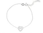 Bracciale cuore - zampetta  in argento 925° rodiato (code S247610)