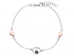 Bracciale cuore - zampetta  in argento 925° rodiato (code S261171)