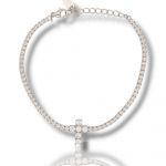 Platinum plated silver 925º riviera bracelet with cross 2.0mm (code FCM2708)