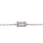 Rose gold plated silver 925º bracelet with aqua marine synthetic stone  (code FC005922)