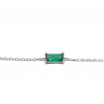 Platinum plated silver 925º bracelet with synthetic emerald (code FC006921)