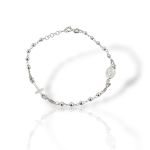 Bραχιόλι Madonnas Classic Cross και Madonna Bracelet απο επιπλατινωμένο ασήμι 925° (SHK001737)