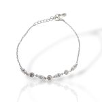 Ασημένιο βραχιόλι από επιπλατινωμένο ασήμι 925º με συνθετικές πέτρες (code FC013058)