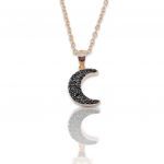 Rose gold plated silver 925° crescent moon necklace  (code FC002954)