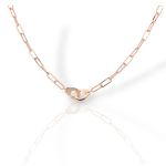 Κολιέ απο επιχρυσωμένο ροζ ασήμι 925° (code FC004086)