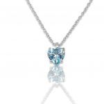 Platinum plated silver 925° heart necklace  (code FC004618)