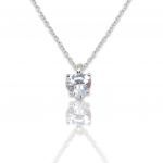 Platinum plated silver 925° heart necklace  (code FC004619)