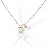 Rose gold plated silver 925° heart necklace  (code FC005428)