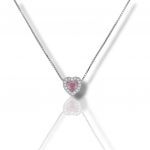 Platinum plated silver 925° heart necklace (code FC005964)