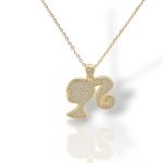 Ασημένιο Επιχρυσωμένο Κολιέ με Μενταγιόν Barbie (code FC008877)