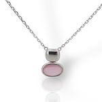 Kολιέ ασημένιο 925° επιπλατινωμένο με συνθετικό μάτι της γάτας (code FC012670)