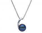 Platinum plated silver 925° necklace with a pearl (code S154808)